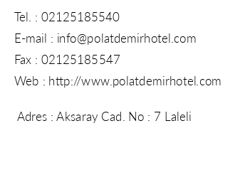 Hotel Polatdemir iletiim bilgileri